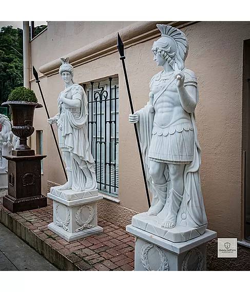 imagem de  Escultura Minerva em Mármore 230cm com Base EMP562 Imponência e Sabedoria