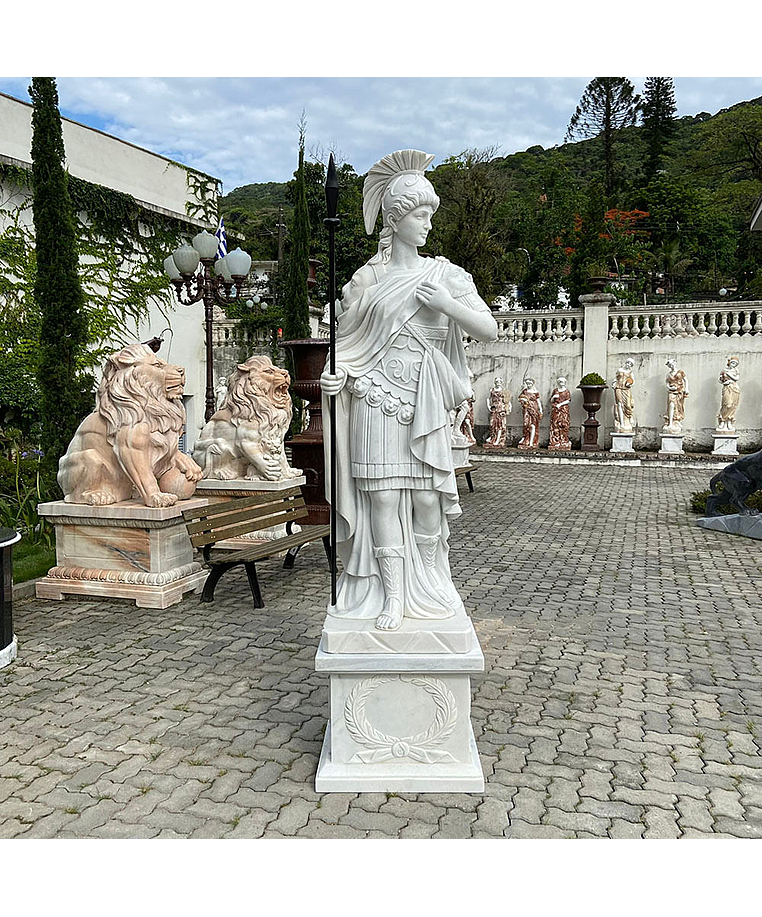 imagem do produto  Escultura Minerva em M�rmore 230cm com Base EMP562 Impon�ncia e Sabedoria
