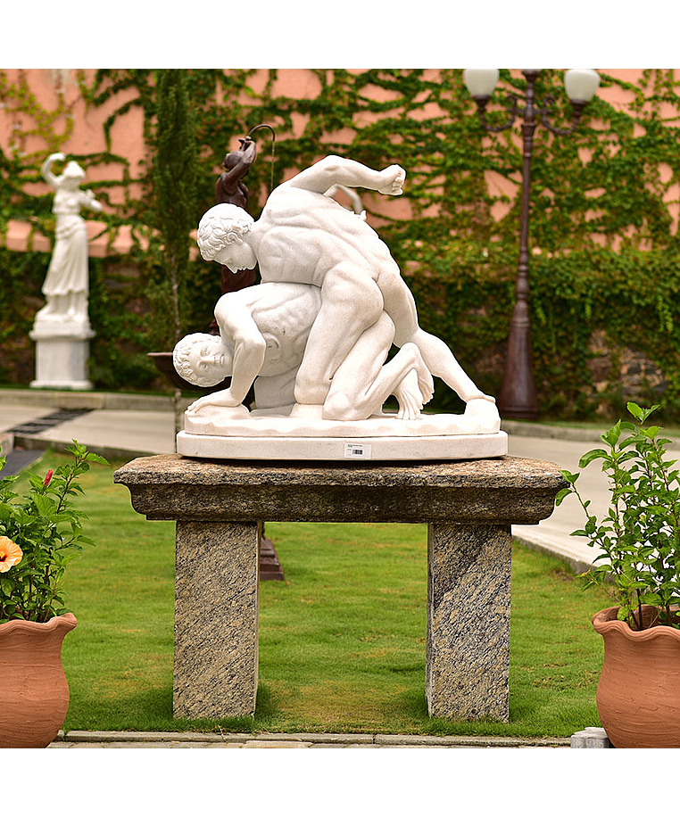 imagem do produto  Escultura Pancr�cio em M�rmore 100cm - EMP488 For�a e Eleg�ncia Cl�ssica