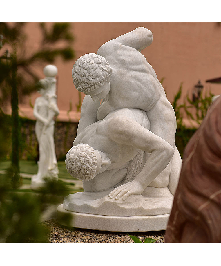 imagem do produto  Escultura Pancr�cio em M�rmore 100cm - EMP488 For�a e Eleg�ncia Cl�ssica