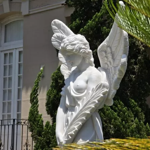 imagem de Anjo da Vitoria Mármore Branco 160cm - IMP360