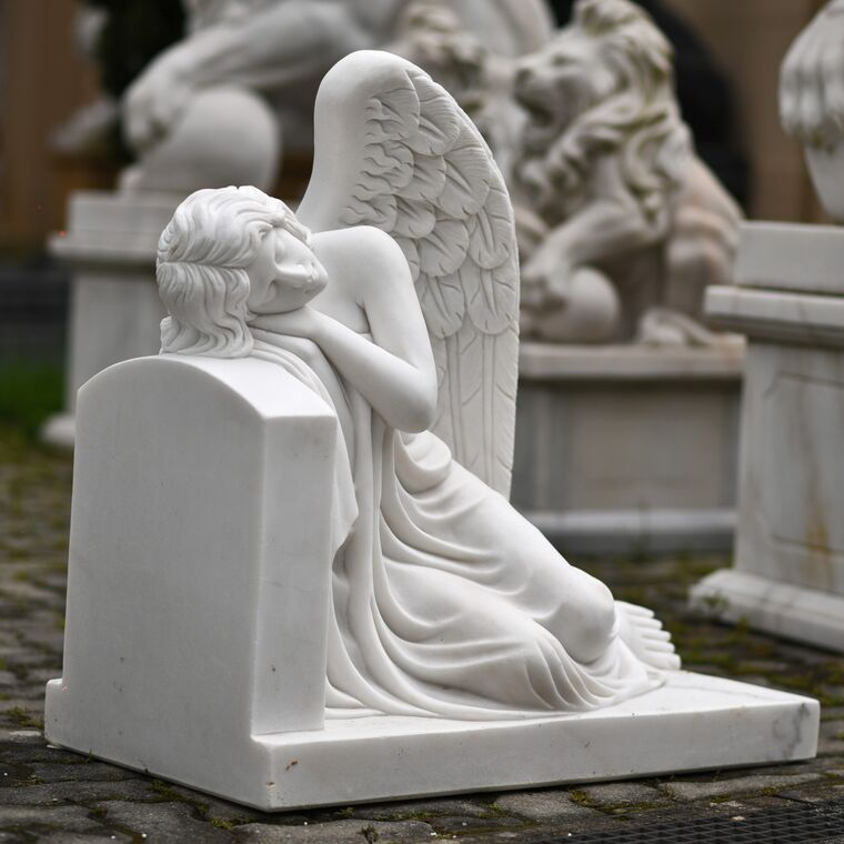 imagem do produto Anjo do Sil�ncio M�rmore Branco 80cm - IMP361
