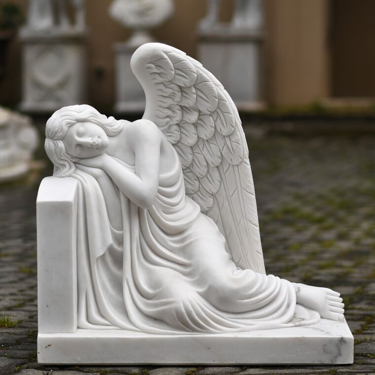 imagem do produto Anjo do Sil�ncio M�rmore Branco 80cm - IMP361