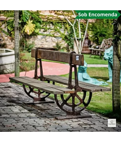 imagem de Banco de Ferro Fundido Estação Férrea 85cm VRFF276  Clássico e Durável