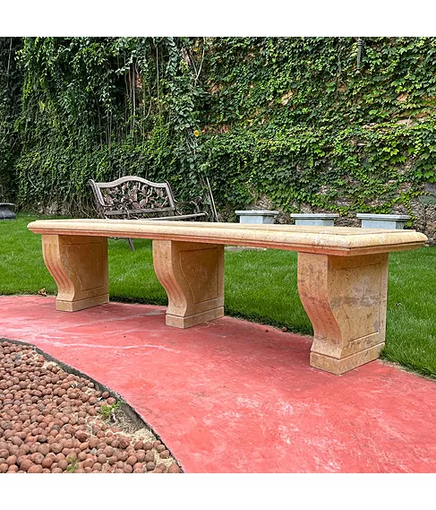 imagem de Banco em Mármore Amarelo 52cm VRMP347 Exclusividade em Alto Padrão