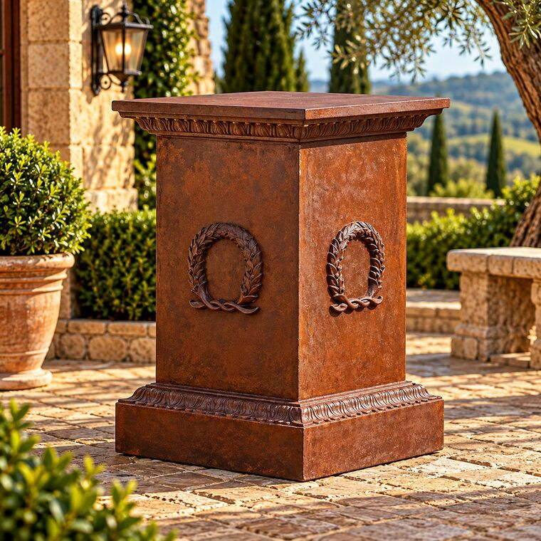 imagem do produto Base de Vaso Romano GG em Ferro Fundido 95cm VRF101 Para Jardins de Luxo 
