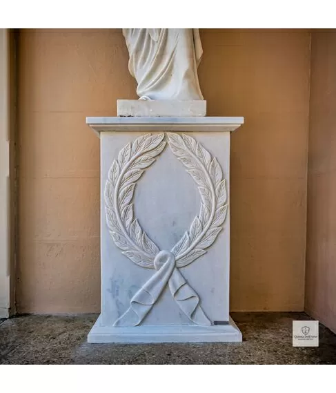 imagem de Base em Mármore Branco 100cm - VRMP340