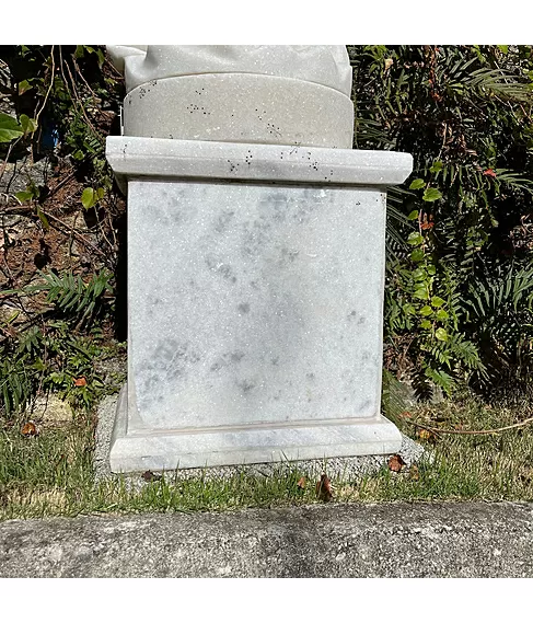 imagem de Base em Mármore Branco 50cm VRMP288A Clássica para Esculturas e Decoração de Luxo 