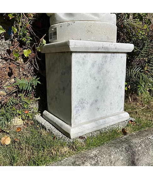 imagem de Base em Mármore Branco 50cm VRMP288A Clássica para Esculturas e Decoração de Luxo 