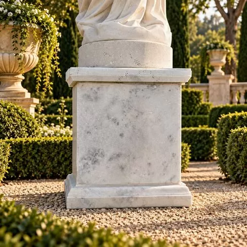 imagem de Base em Mármore Branco 50cm VRMP288A para Esculturas e Decoração