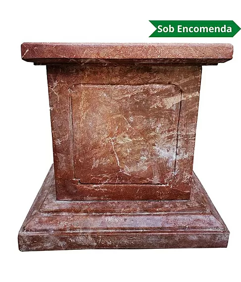 imagem de Base em Mármore Coral 57cm VRMP220 Para Decoração e Projetos de Alto Padrão 