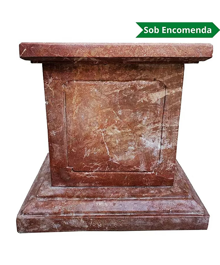 imagem de Base em Mármore Coral 57cm VRMP220 Para Decoração e Projetos de Alto Padrão 