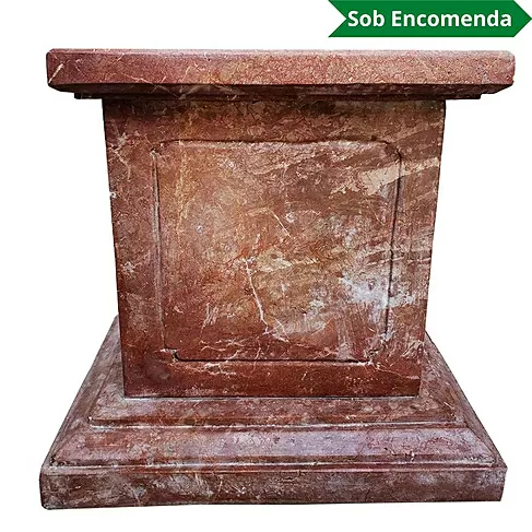 imagem de Base em Mármore Coral 57cm VRMP220 Para Decoração e Projetos de Alto Padrão 