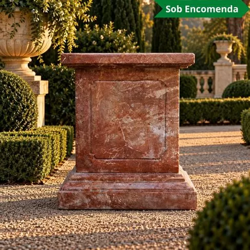 imagem de Base em Mármore Coral 57cm VRMP220 Para Decoração e Projetos de Alto Padrão 