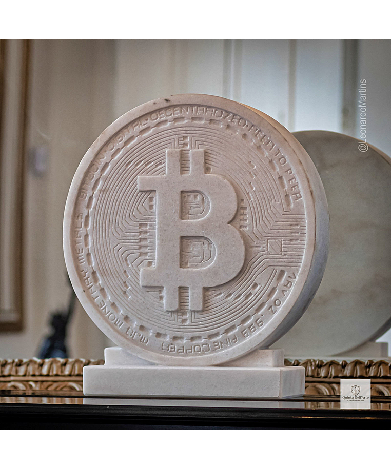 imagem do produto Bras�o Bitcoin em M�rmore 50cm VRMP362 Exclusividade e Modernidade