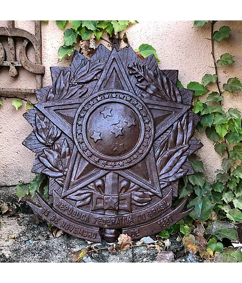 imagem de Brasão da República 50cm em Ferro Fundido VRFF273 Decorativo para Projetos Institucionais 
