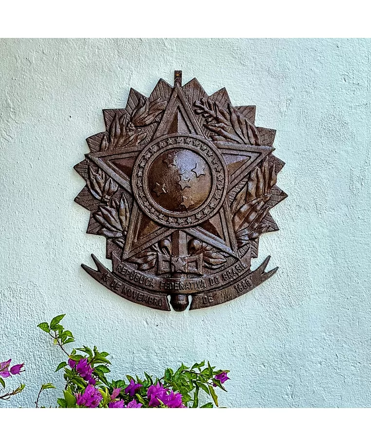 imagem de Brasão da República 50cm em Ferro Fundido VRFF273 Decorativo para Projetos Institucionais 