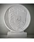 imagem do produto Bras�o Porsche em M�rmore Branco 46cm VRMP369 Sofistica��o Automotiva
