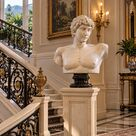 imagem do produto Busto Ant�noo M�rmore Branco 80cm BMP023 Escultura Cl�ssica e Sofisticada