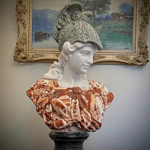 imagem de Busto Atena em Mármore 83cm BMP029 Sabedoria e Poder Clássico