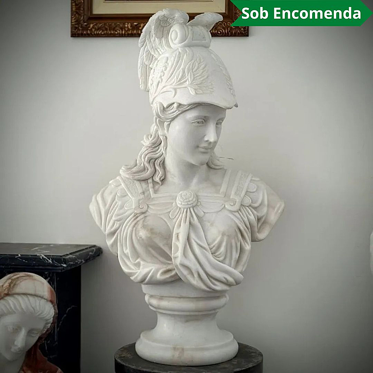 imagem do produto Busto Atena em M�rmore Branco 83cm BMP075 Cl�ssica 