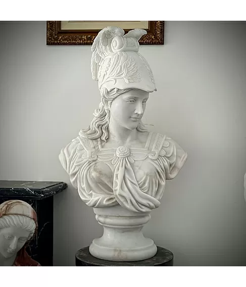 imagem de Busto Atena Mármore Branco 83cm  - BMP075