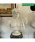 imagem do produto Busto Baco Deus do Vinho em M�rmore Branco 79cm BMP055 Luxo e Mitologia