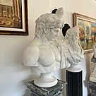 imagem do produto Busto Baco Deus do Vinho em M�rmore Branco 79cm - BMP055