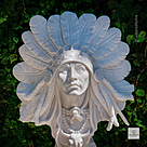 imagem do produto Busto Cacique em M�rmore Branco 72cm BMP059 Escultura Cl�ssica e Sofisticada