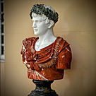 imagem do produto Busto Caio J�lio C�sar com Coroa em M�rmore 80cm BMP037C Poder e Hist�ria