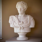 imagem do produto Busto Caio J�lio C�sar com Coroa M�rmore Branco 80cm - BMP037