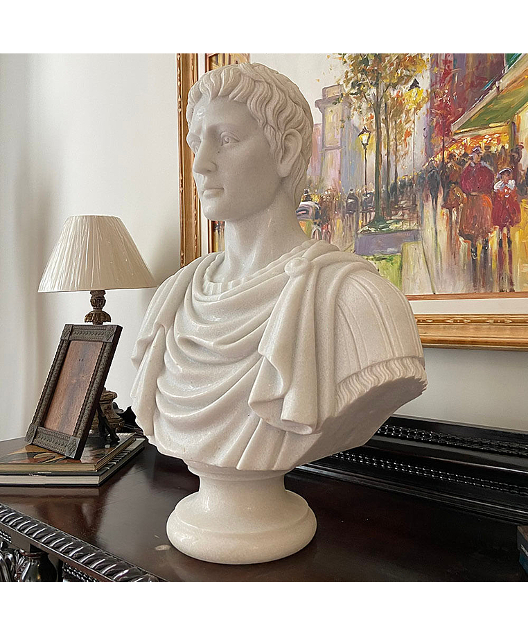 imagem do produto Busto Caio J�lio C�sar em M�rmore 80cm BMP035 Escultura Cl�ssica e Imponente