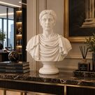 imagem do produto Busto Caio J�lio C�sar em M�rmore 80cm BMP035 Escultura Cl�ssica e Imponente