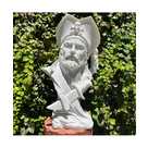 imagem do produto Busto Capit�o Pirata em M�rmore Branco 60cm - BMP049