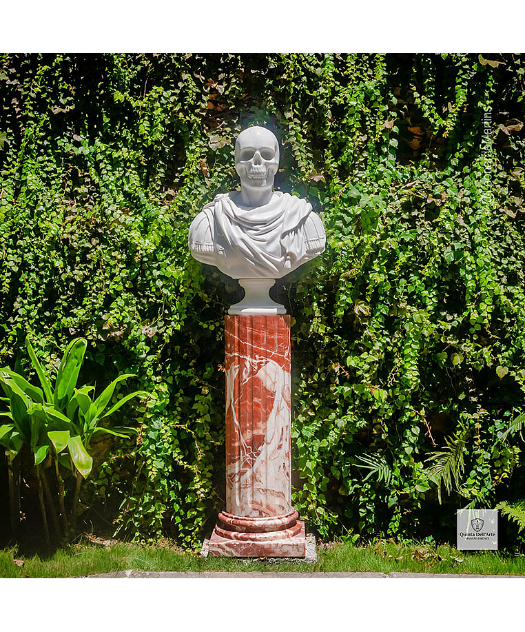 imagem do produto Busto Caveira em M�rmore Branco 81cm BMP057  Escultura Premium para Ambientes Sofisticados