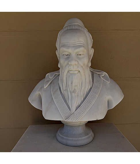 imagem de Busto Confcio Mrmore Branco 75cm - BMP086