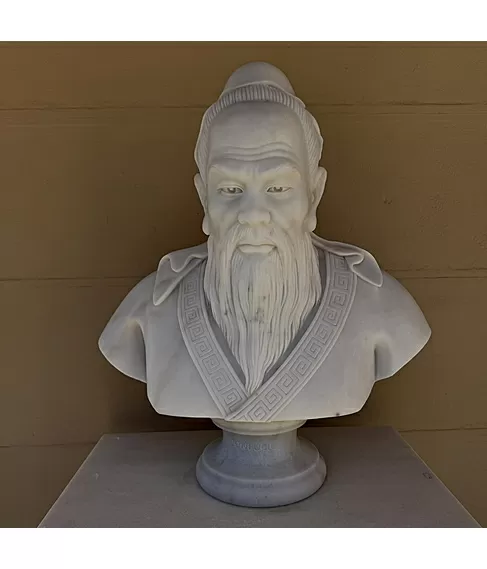imagem de Busto Confúcio Mármore Branco 75cm - BMP086