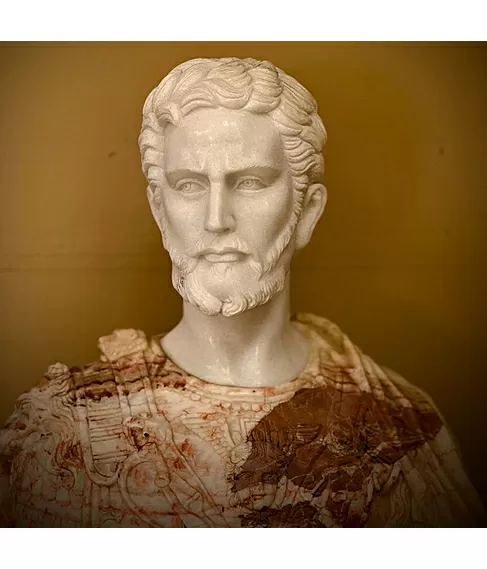 imagem de Busto Cosme I de Médici em Mármore Rosso 80cm BMP082C Sofisticação e Poder