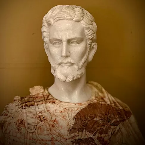 imagem de Busto Cosme I de Médici em Mármore Rosso 80cm BMP082C Sofisticação e Poder