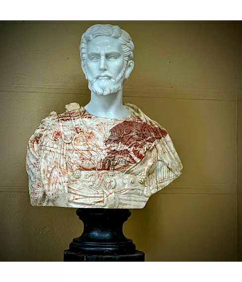 imagem de Busto Cosme I de Médici Mármore Rosso 80cm - BMP082C