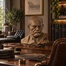 imagem do produto Busto de Bronze Sigmund Freud 60cm BBZ077 Escultura Art�stica Personalidade Hist�rica 