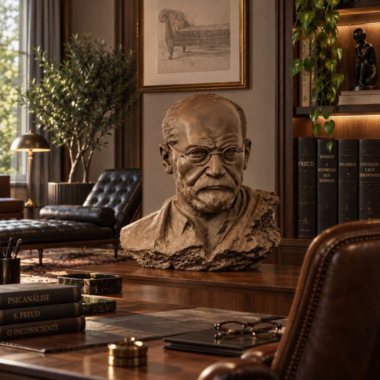 imagem do produto Busto de Bronze Sigmund Freud 60cm BBZ077 Escultura Art�stica Personalidade Hist�rica 
