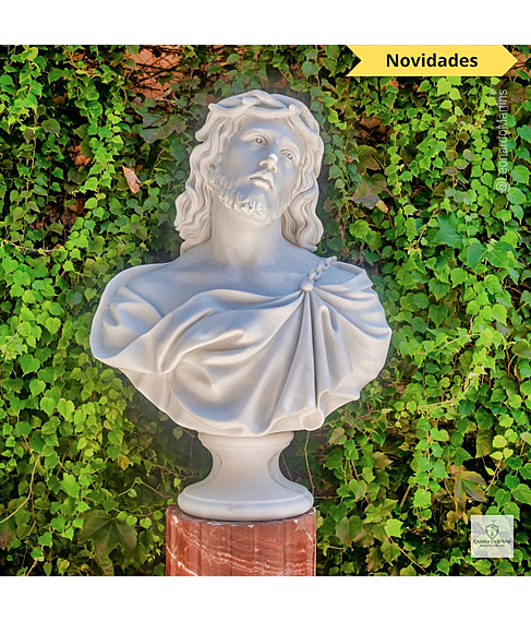 imagem de Busto de Jesus Cristo em Mrmore Branco 79cm - BMP061