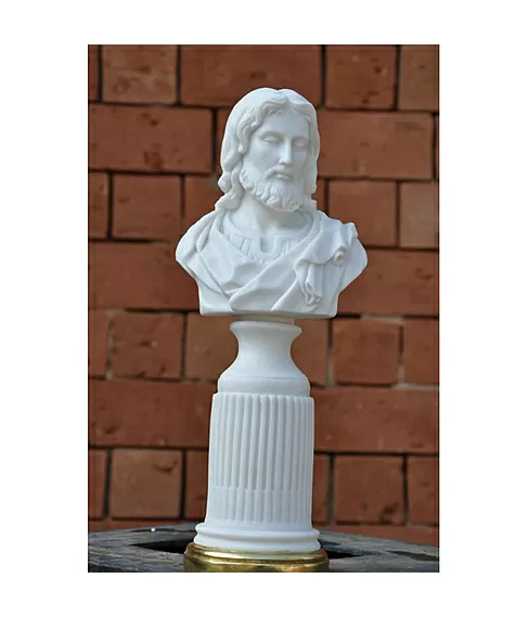 imagem de Busto Decorativo de Jesus com Base Dourada Médio 35cm - BML001