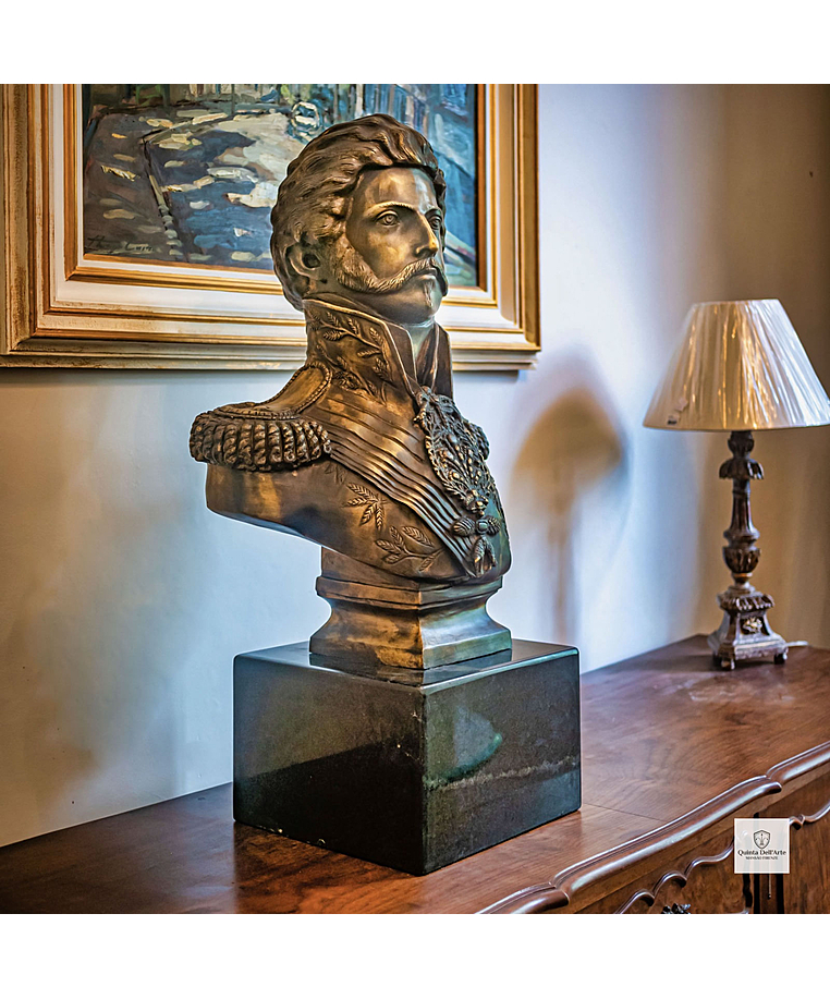 imagem do produto Busto Dom Pedro I em Bronze 84cm BBZ022  Escultura Cl�ssica com Base em M�rmore