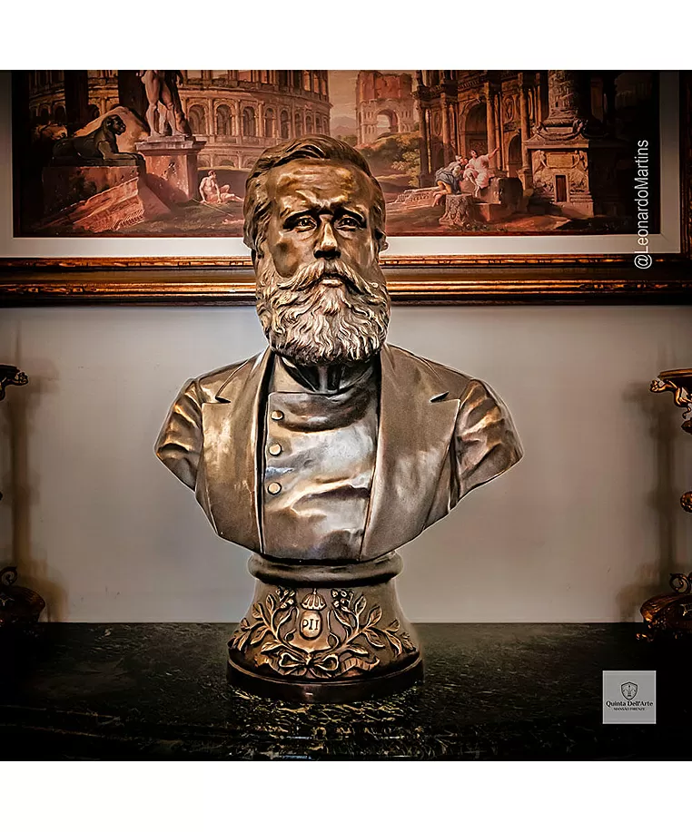 imagem do produto Busto Dom Pedro II em Bronze 70cm BBZ085 | Escultura Imperial Quinta DellArte