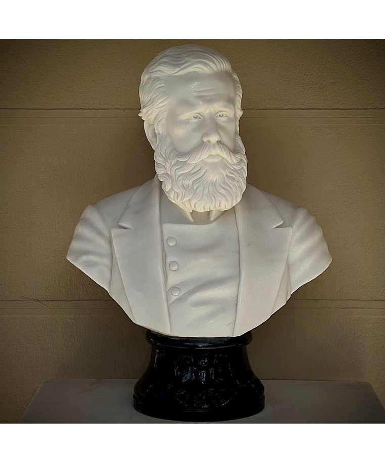 imagem do produto Busto Dom Pedro II em M�rmore Branco 70cm BMP084 Hist�ria e Eleg�ncia