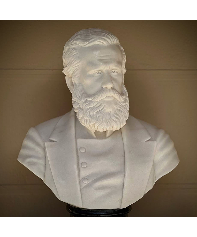 imagem do produto Busto Dom Pedro II em M�rmore Branco 70cm BMP084 Hist�ria e Eleg�ncia