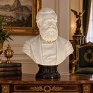imagem do produto Busto Dom Pedro II em M�rmore Branco 70cm BMP084 Hist�ria e Eleg�ncia
