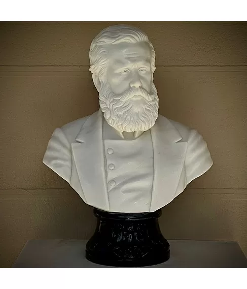 imagem de Busto Dom Pedro II Mármore Branco 70cm - BMP084